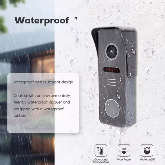 Europe Smart Home 2 fils WiFi IP vidéo porte téléphone anneau sans fil sonnette étanche vidéo porte cloche 9 pouces Villa appartement système d'interphone vidéo