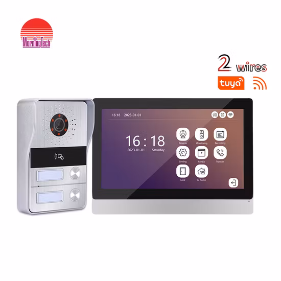 Interphone vidéo stable de vidéosurveillance d'écran de couleur de système d'interphone de porte de 2 fils